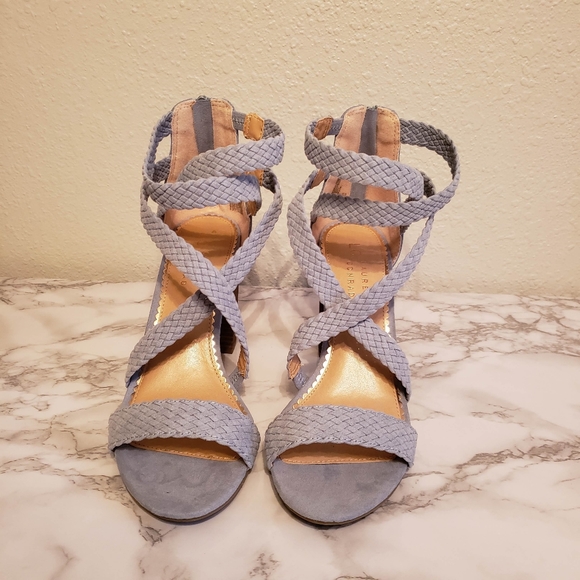 LC Lauren Conrad Blue Aventurine Sandal Heels - Picture 10 of 13